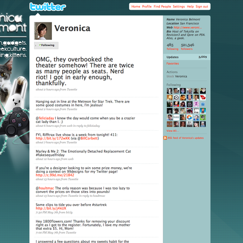 Twitter Background for Veronica Belmont Diseño de ben.warmuth