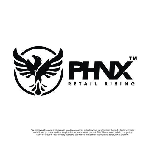 Design a geometric logo of a phoenix for a tech accessories retailer Design by Yulianto.dedy