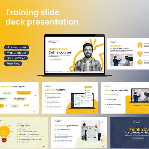 Training slide deck presentation Design by Sufiyora Designs