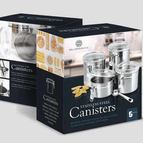 Beautiful Canisters Sets for the Kitchen Counter, Stainless Steel, Med —  SilverOnyx LLC