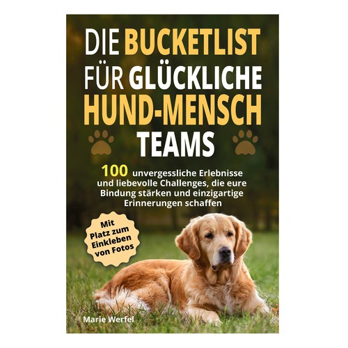 Design a harmonious, cute cover for a dog & human bucketlist Design by Cover_Design_Expert