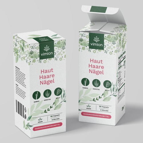 Packaging design for a German brand of high-quality food supplements Design by B i a