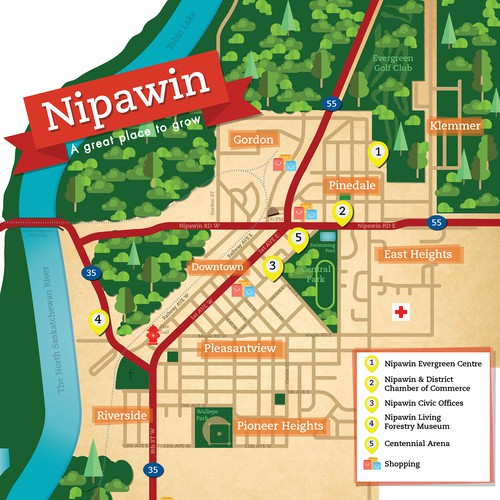 Modern and Engaging Map of Nipawin, SK Infographic contest
