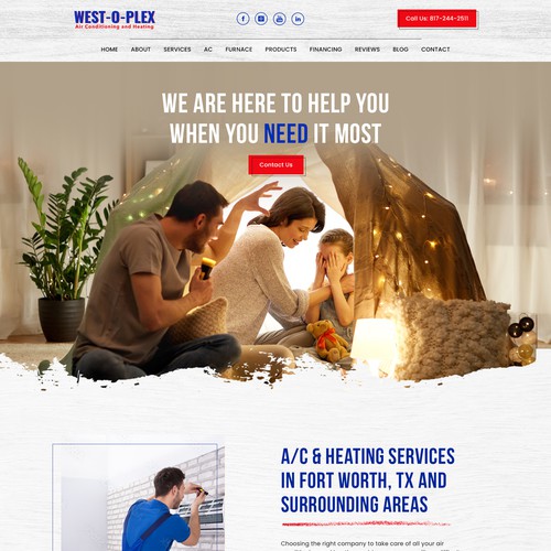 Create a custom and powerful HVAC businesses website homepage! Design by Elite Craters
