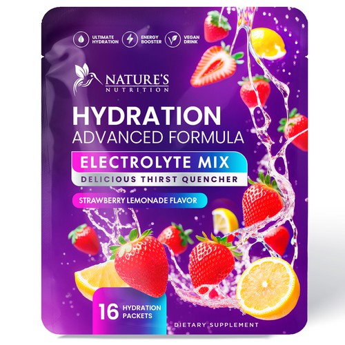 Refreshing Hydration Electrolytes Design Needed for Nature's Nutrition Design by Davi Giolo ★