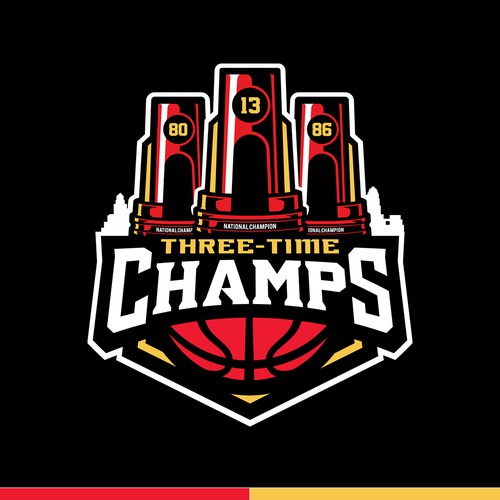 Basketball Logo for Team 'Three-Time Champs' - Your Winning Logo Featured on Major Sports Network Design by Dexterous™