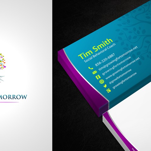 logo and business card for Growing Toward Tomorrow  Réalisé par khingkhing