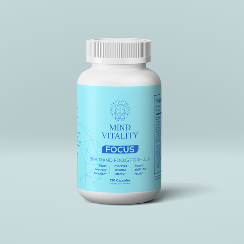 Bottle label design for Nootropics product Design réalisé par atensebling