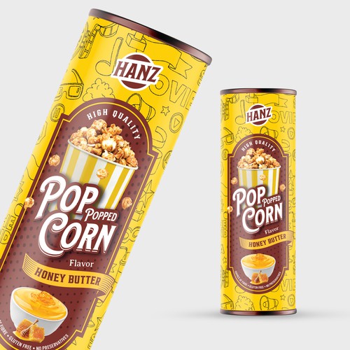 Premium Quality Popped Pop Corn Packaging Design by Davi Giolo ★