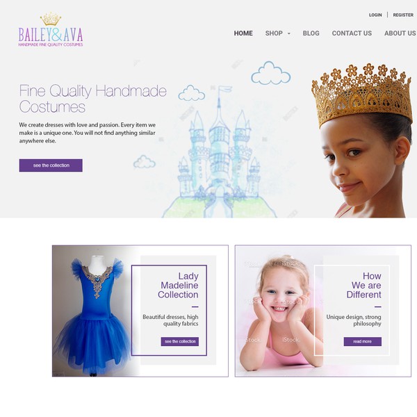 Three banners for online shop of hand dresses for kids