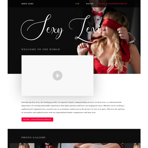 One page elegant model site Design by Jaye Haych