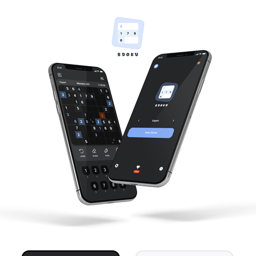 Elegant Sudoku game app design Design by Graphic Human