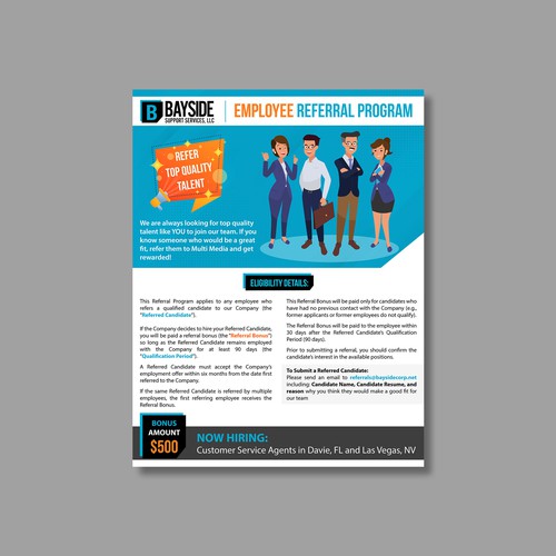 Designs Need A Flier To Announce Awesome Employee Referral Program Target Demo Young Tech 6979