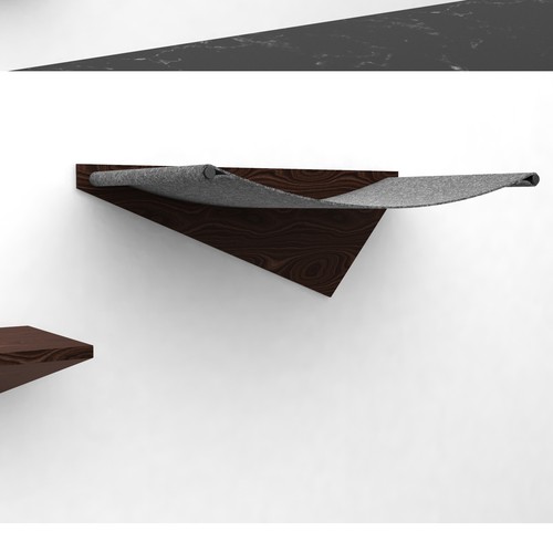 Productdesign for manufacturing a modern and minmal wall-mounted cat shelf and stairs Design by Iztok, Ivana (IZ+IV)