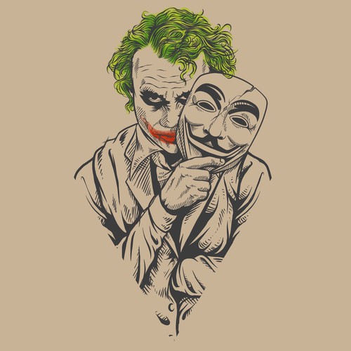 Tattoo Designs - Joker Anonymous Design by daniicahya