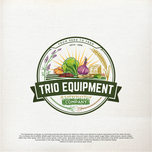 Design an agricultural logo for Trio Equipment Company Design by esfanta