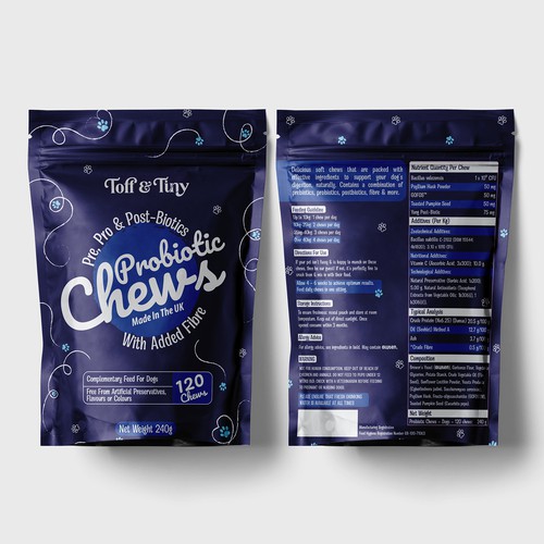 Pouch packaging design - Probiotic Chews for dogs Design by sadiaafrinrumky
