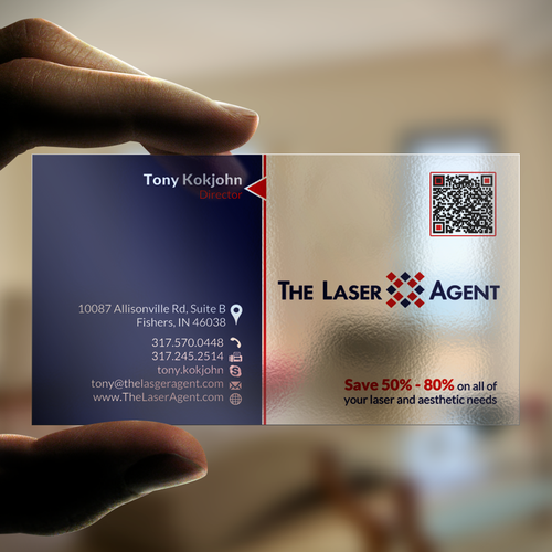 Create a modern, memorable business card for The Laser Agent! Design by ™SF_Design™