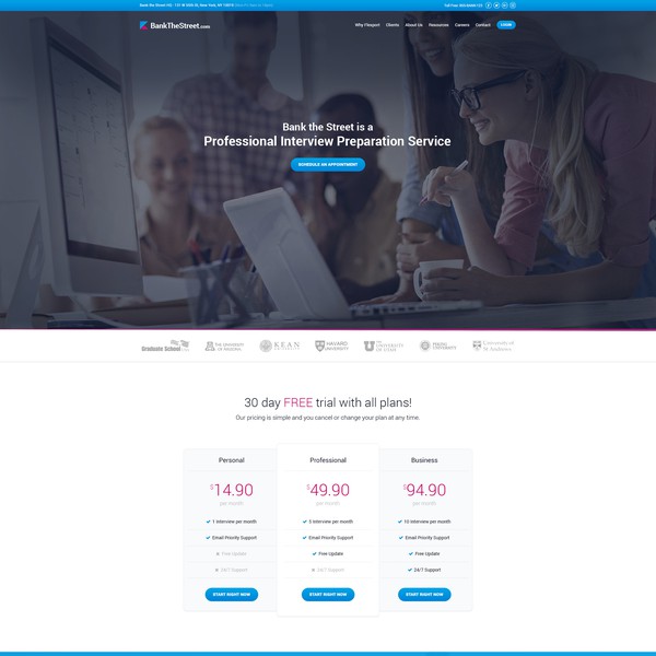 Design by WebBox titled "Bank The Street Homepage Design"