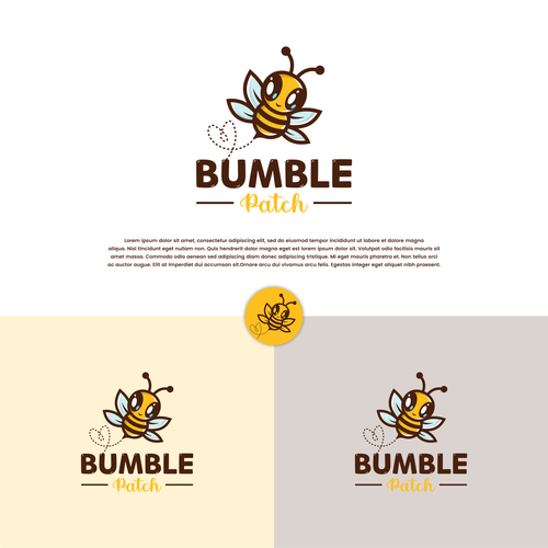 Bumble Patch Bee Logo Design by toexz99