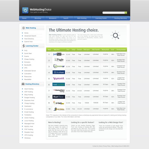 Redesign WebHostingChoice.com Design by mudrac