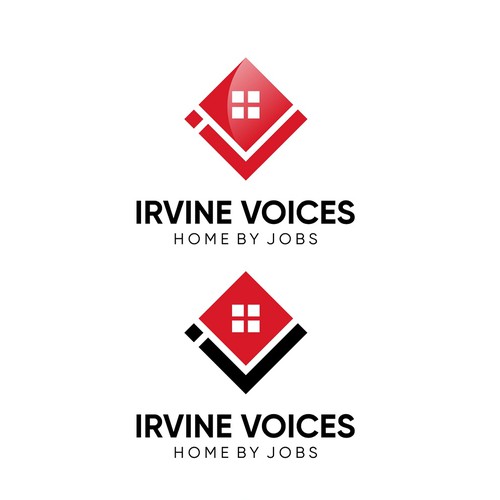 Irvine Voices - Homes for Jobs Logo Design by Ne'Uban