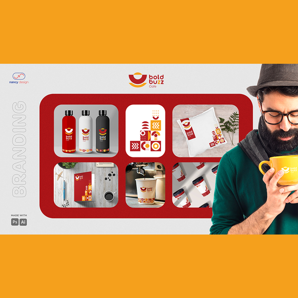 Design Brand Identity for Bold Buzz Cafe and choose the font for the logo icon