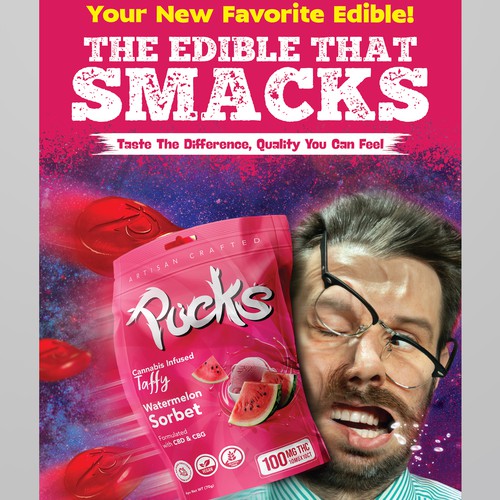 Searching for compelling advertisement for Cannabis edible brand Design by RED DOT