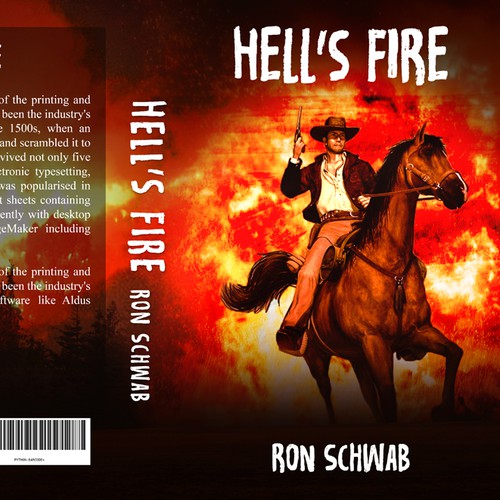 Design a book cover for action-packed Western novel “Hell's Fire” Design by ShahzaibZaheeer