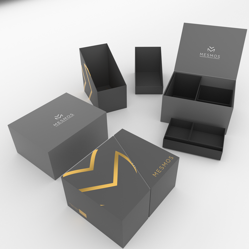 Design a smart luxury packaging for a desk accessory set Design by babibola