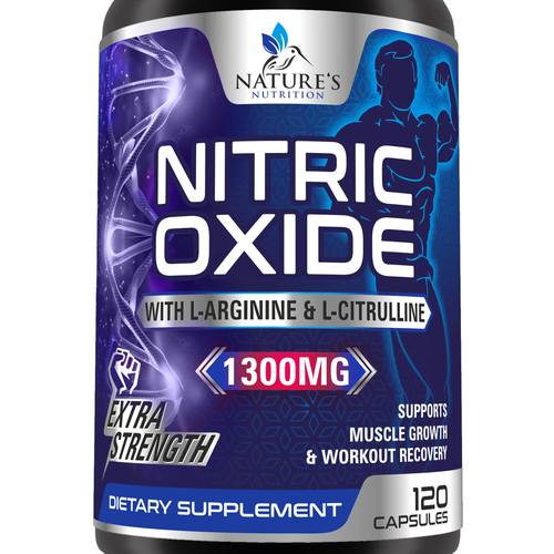 Nitric Oxide label design needed for Nature's Nutrition Design réalisé par Aalamvision