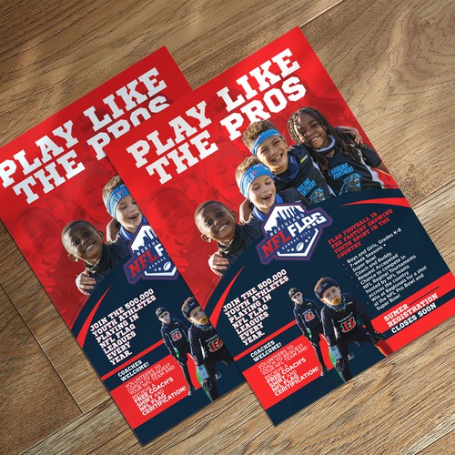 Exciting NFL FLAG Youth Football Flyer for Schools Design by variety design