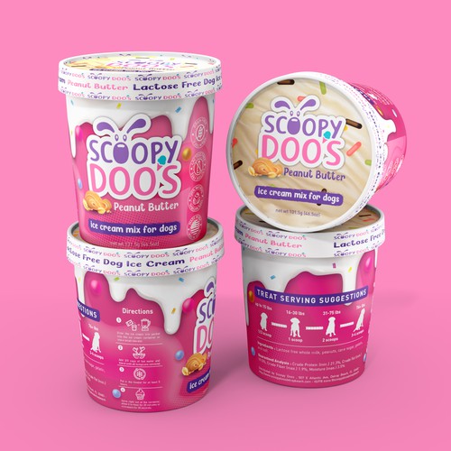 Dog Ice Cream Cup  Label Réalisé par CUPEDIUM