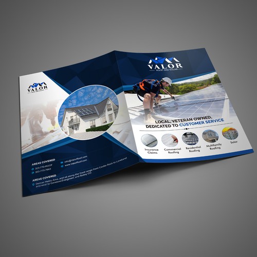 Presentation Folder Design, fast growing roof & solar company in Colorado.  Help us stand out! Design by Dzhafir