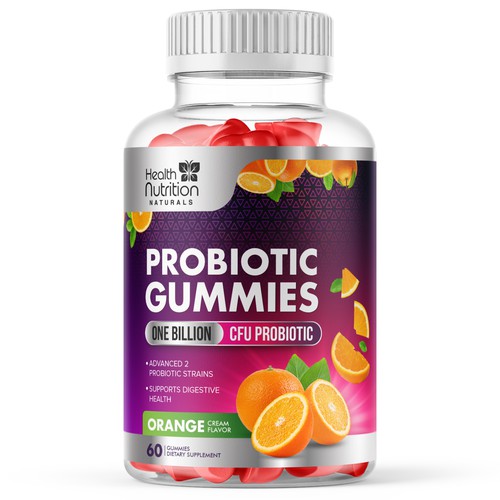 Design Healthy Probiotic Gummies Label needed for Health Nutrition di GayanMH