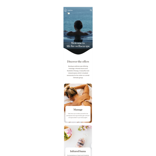 Simple Wellness Spa Website Design réalisé par Valeria Galati