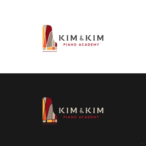 Logo to appeal adult piano students for online piano school called Kim & Kim Piano Academy Design by no noise