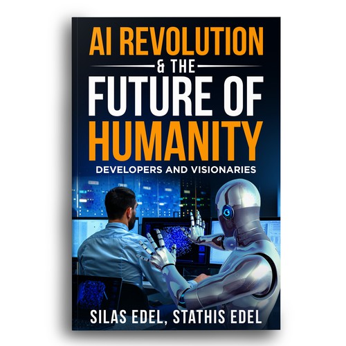 Futuristic AI Book Cover - AI vs Humans/Dark Design by Bigpoints