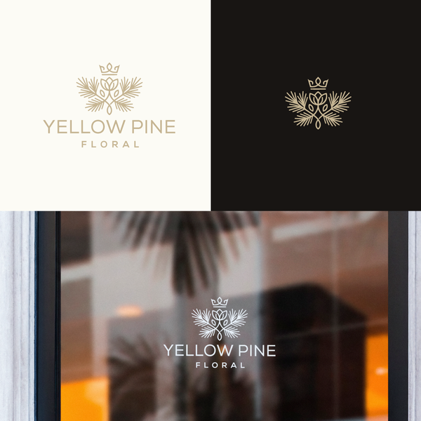Yellow Pine Floral — Minimal Botanical Brand Mark