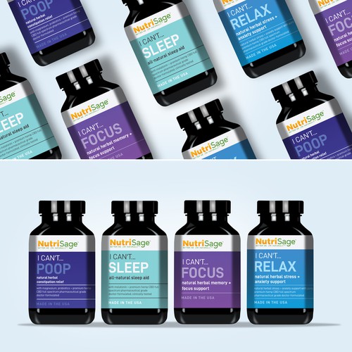 Create a fun, modern + hip label template for an established health supplement brand Design by Nandita Pal