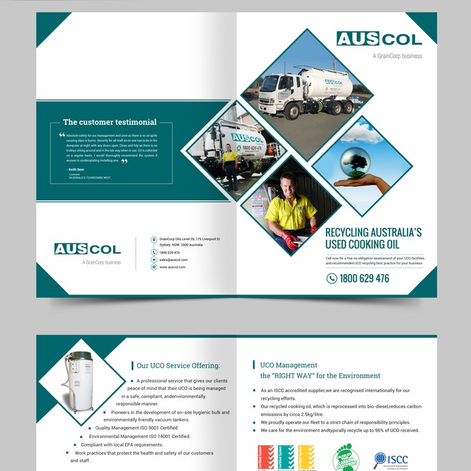 Creative solutions for used cooking oil business! Brochure contest