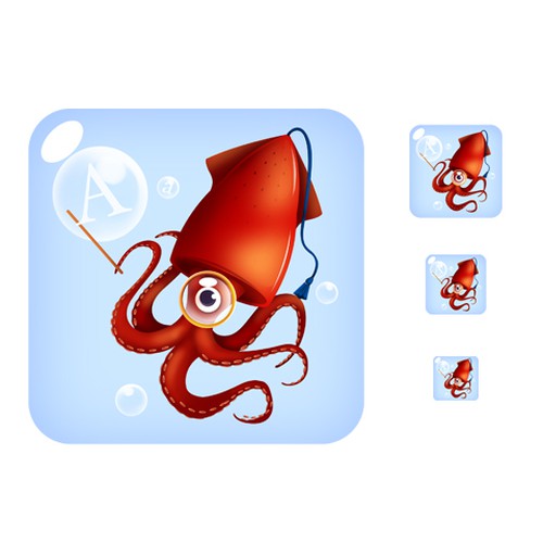 Icon for 'Wordsquid' App for iPhone and iPod touch Design por angintimur