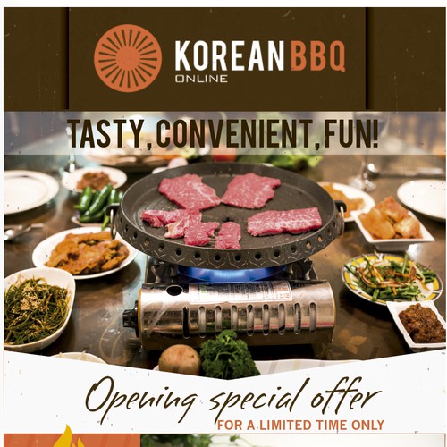 Create An Inviting Flyer For A Korean Bbq Online Delivery Startup