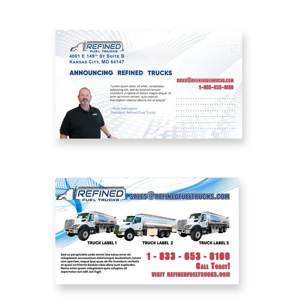 Email postcard for Refined Fuel Truck Company