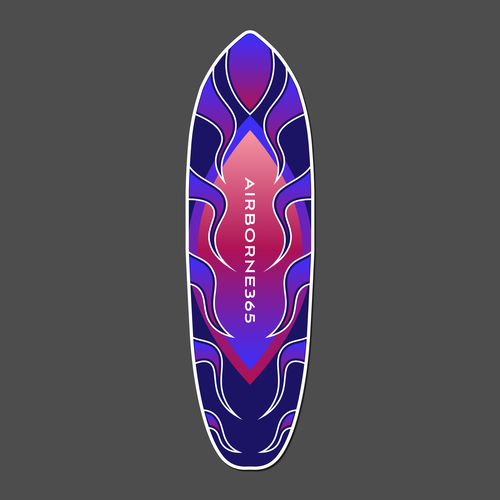 Surfboard Style Skate Deck Design Design by Digital Man ✅