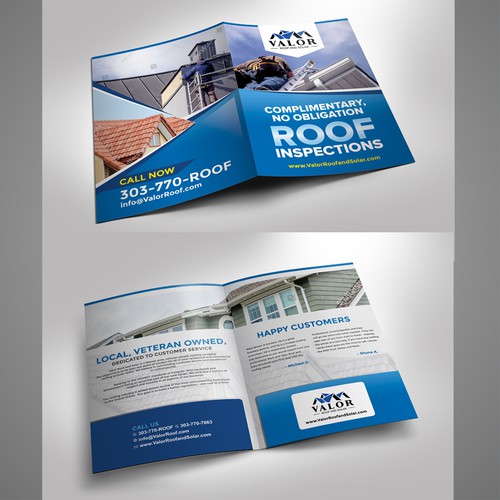 Presentation Folder Design, fast growing roof & solar company in Colorado.  Help us stand out! Design by Dzhafir