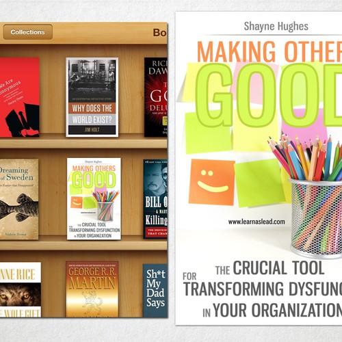 Create a book cover for Learning as Leadership's first book project Design by Laslo Vanger