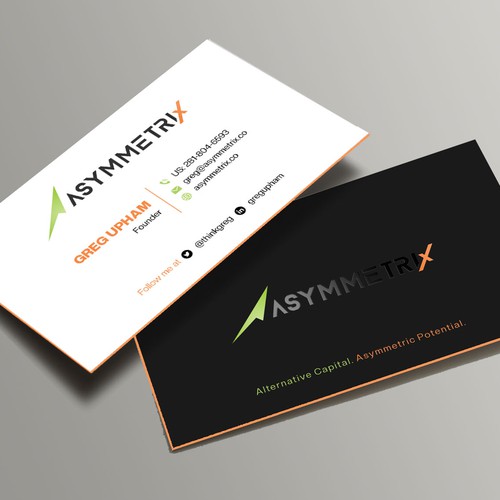Design a cool, edgey but sophisticated business card for an alternative investment firm. Design von Xclusive16