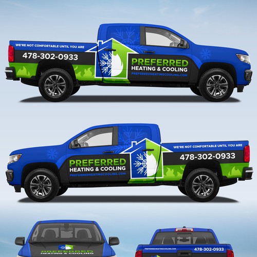 Preferred Heating and Cooling Vehicle Wrap Design by DuhaCreative