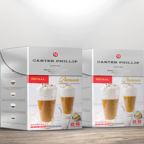 Design an espresso coffee box package. Modern, international, exclusive. Design by bcra